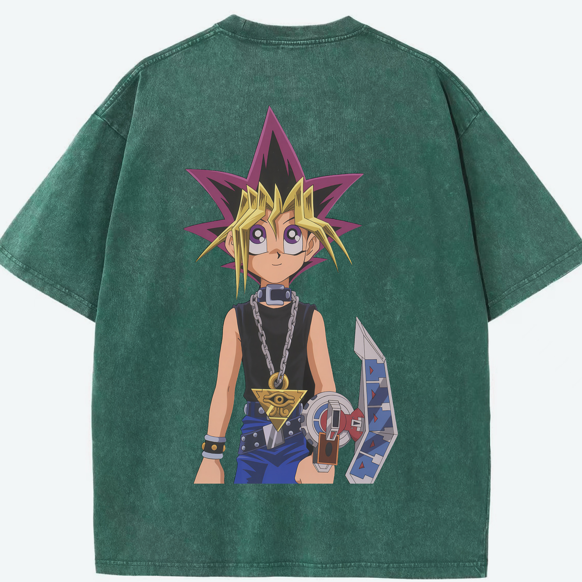 （画像用） 遊☆戯☆王 Yu-Gi-Oh! 綿100% ヴィンテージ風 半袖Tシャツ（背面プリント）